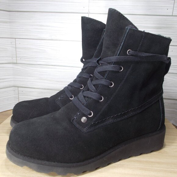 Bearpaw Krista Women's Size 9 Black Suede Sheepskin Boots - Picture 1 of 5